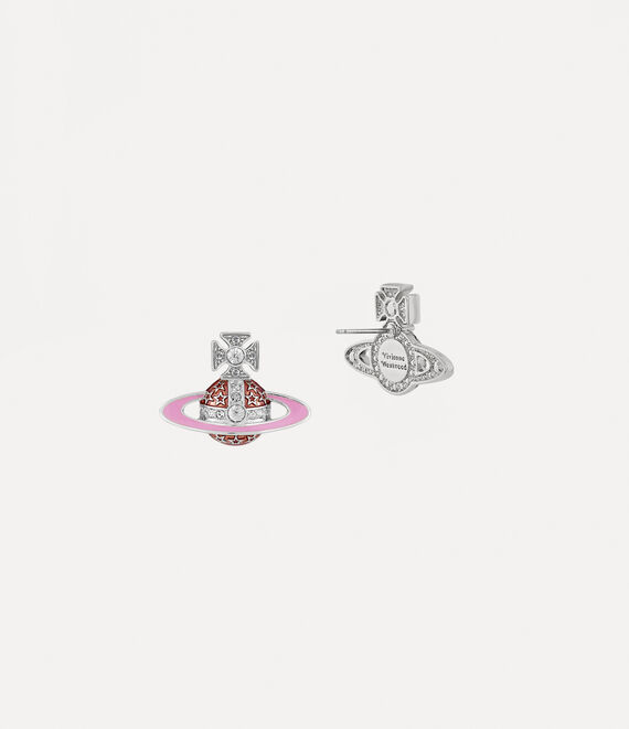 Vivienne Westwood Roxanne Earrings Platinum / Crystal Crystal / Rose, Pink Enamel | 634870JGC