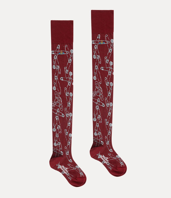 Vivienne Westwood Safety Pin Over The Knee Socks Navy Blue | 029317VUY