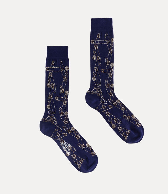 Vivienne Westwood Safety Pin Sock Navy Blue | 789146VRL