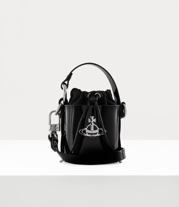 Vivienne Westwood Shiny Patent Mini Daisy Bag Black | 185760UXO