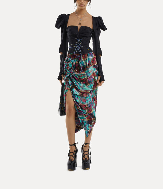 Vivienne Westwood Side Panther Skirt Multi Tartan | 132405KUP