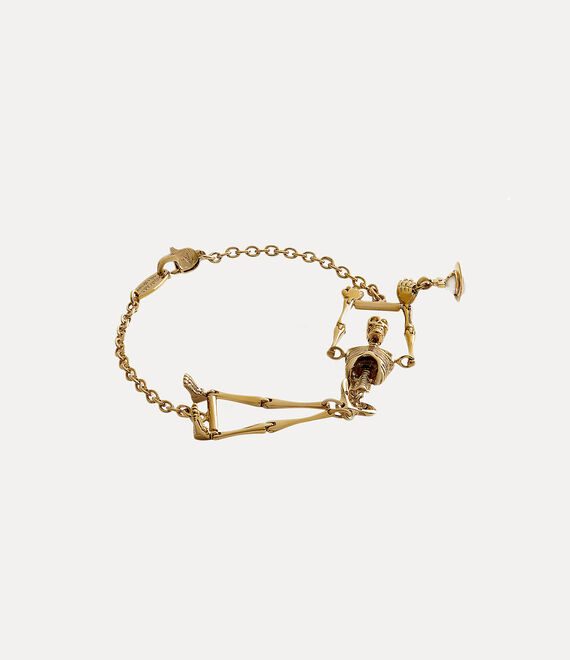 Vivienne Westwood Skeleton Bracelet Gold / Ivory Enamel | 140638WXS