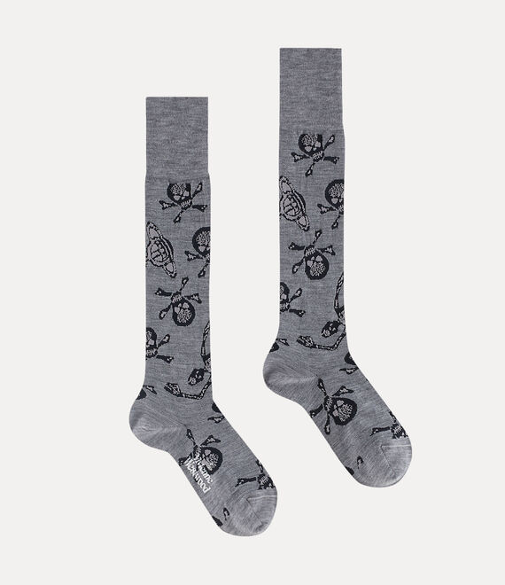 Vivienne Westwood Skull High Sock Blue | 814076WVJ