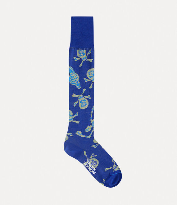 Vivienne Westwood Skull High Sock Blue | 864297UBX