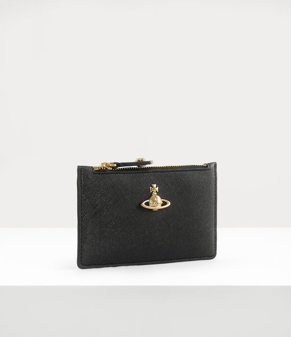 Vivienne Westwood Slim Long Card Holder Black 3d Orb | 196273YGJ