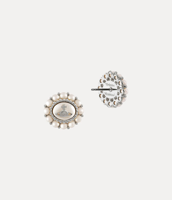 Vivienne Westwood Small Amaya Earrings Platinum / Creamrose Pearl | 467139JVG