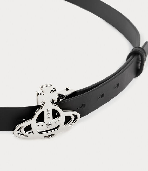 Vivienne Westwood Small Line Orb Buckle Belt Black | 081926JHY