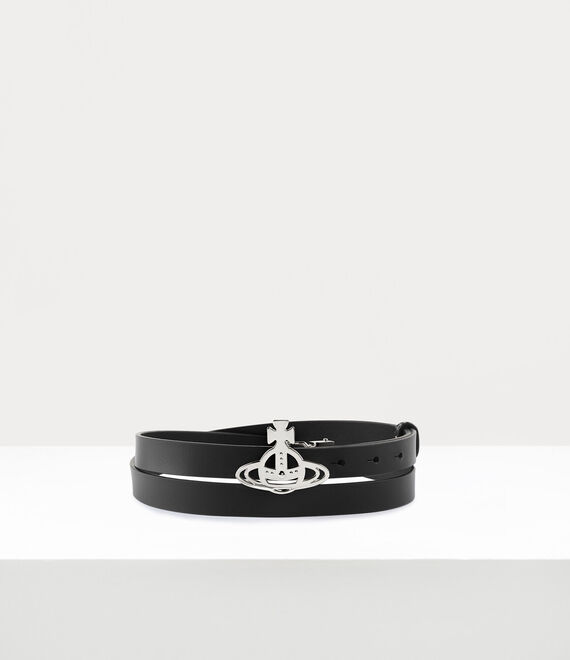 Vivienne Westwood Small Line Orb Buckle Belt Black | 081926JHY