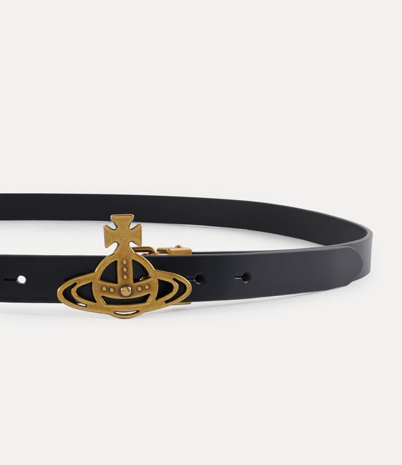 Vivienne Westwood Small Line Orb Buckle Belt Black | 576048TRM