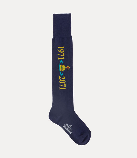 Vivienne Westwood Soccer High Sock Navy Blue | 421678VRW