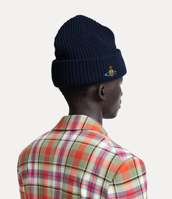 Vivienne Westwood Sporty Beanie Navy Blue | 871562XHR