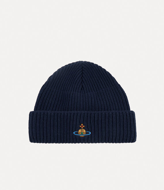 Vivienne Westwood Sporty Beanie Navy Blue | 871562XHR