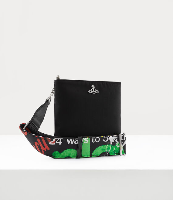 Vivienne Westwood Sq Crossbody Print Strap Black | 019853HOQ