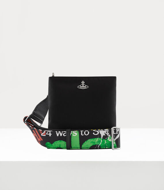 Vivienne Westwood Sq Crossbody Print Strap Black | 019853HOQ