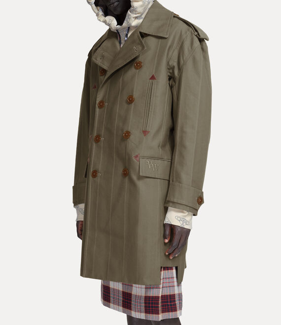 Vivienne Westwood Stripped Trench Coat Green | 260875BKA