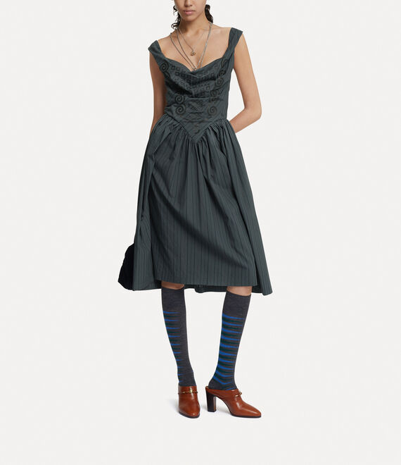 Vivienne Westwood Sunday Dress Grey Stripes | 547089IJO