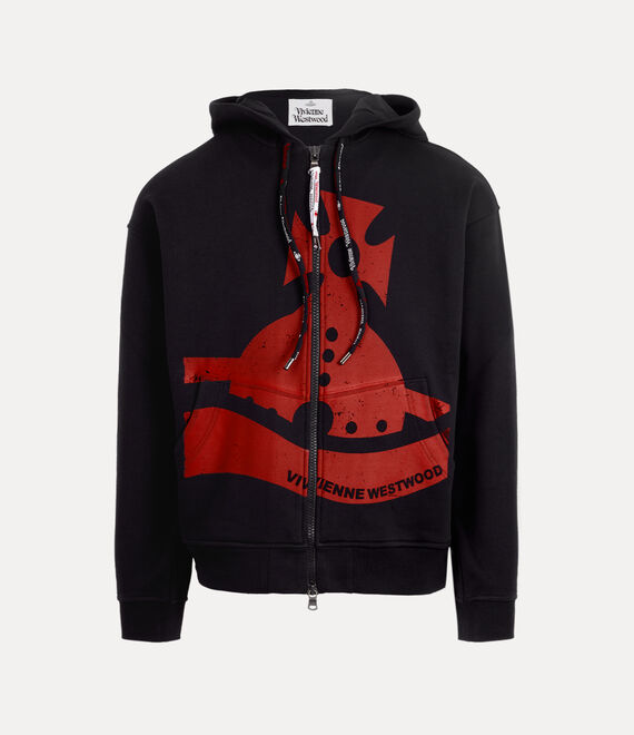 Vivienne Westwood Sunken Orb Zip Hoodie Black | 805712IWT