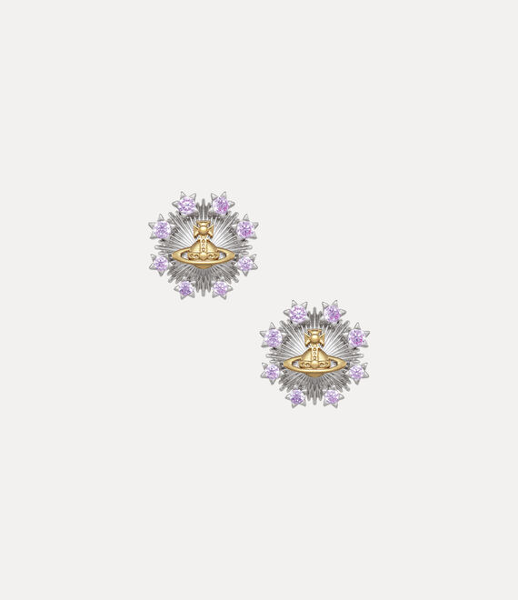 Vivienne Westwood Tara Earrings Platinum / Gold / Light Purple Nano Crystal (Cz) | 913564UZK