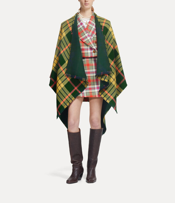 Vivienne Westwood Tartan Poncho Dark Green | 271098URB