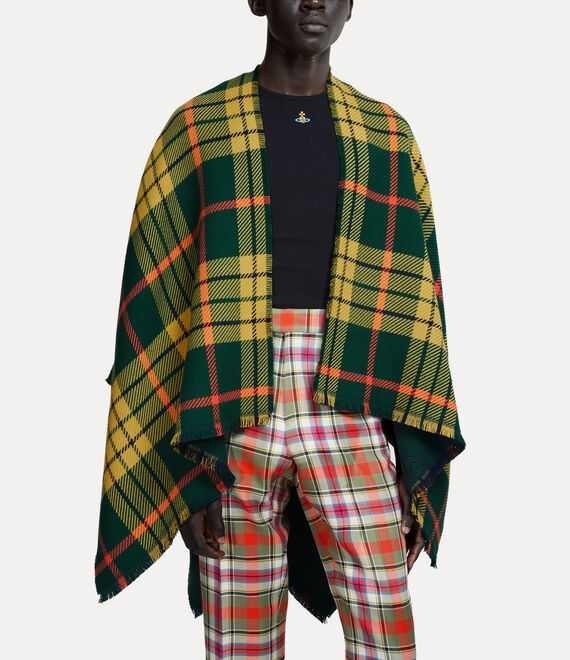 Vivienne Westwood Tartan Poncho Dark Green | 429815HIJ