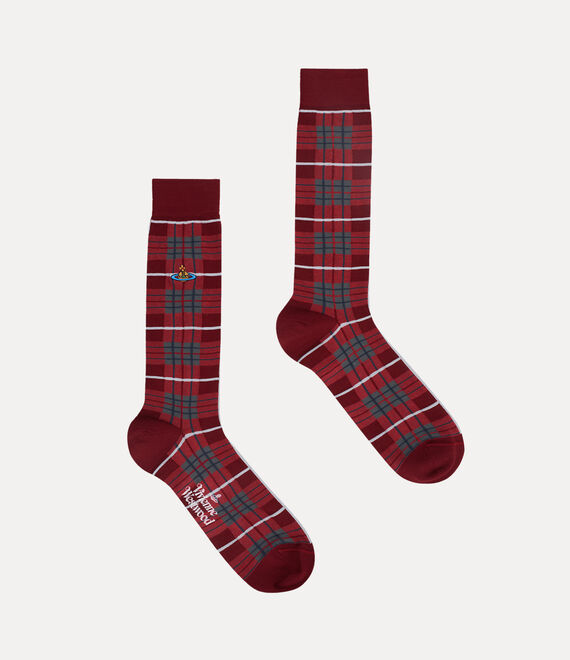 Vivienne Westwood Tartan Sock Navy Blue | 362705XCK