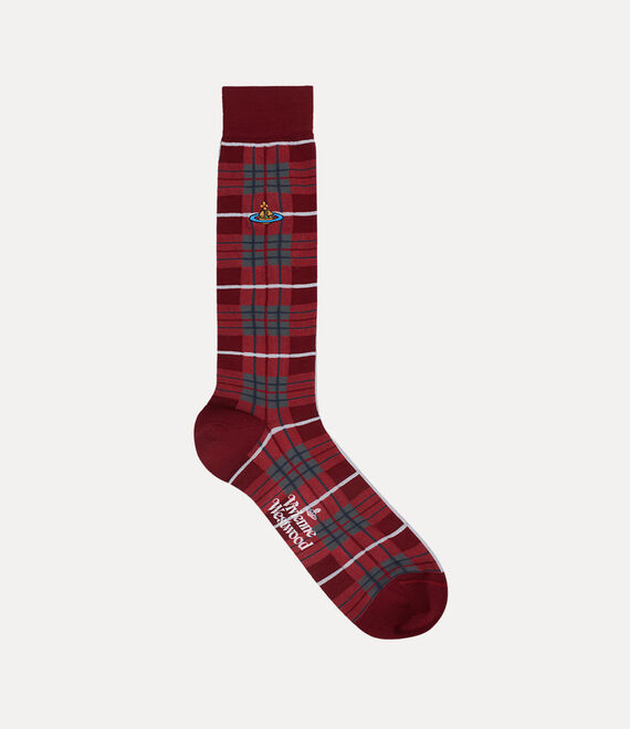 Vivienne Westwood Tartan Sock Navy Blue | 489625EBS