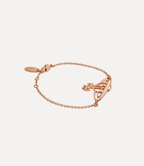 Vivienne Westwood Thin Lines Flat Orb Bracelet Pink Gold | 271806XZT