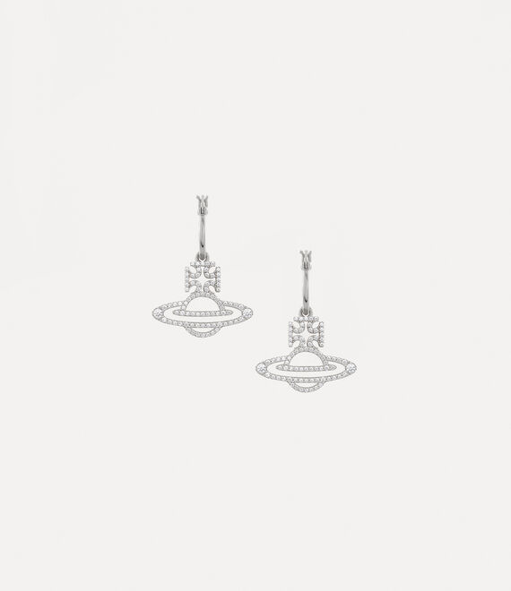 Vivienne Westwood Trudy Hoop Earrings Platinum / White Cz | 769180PUG