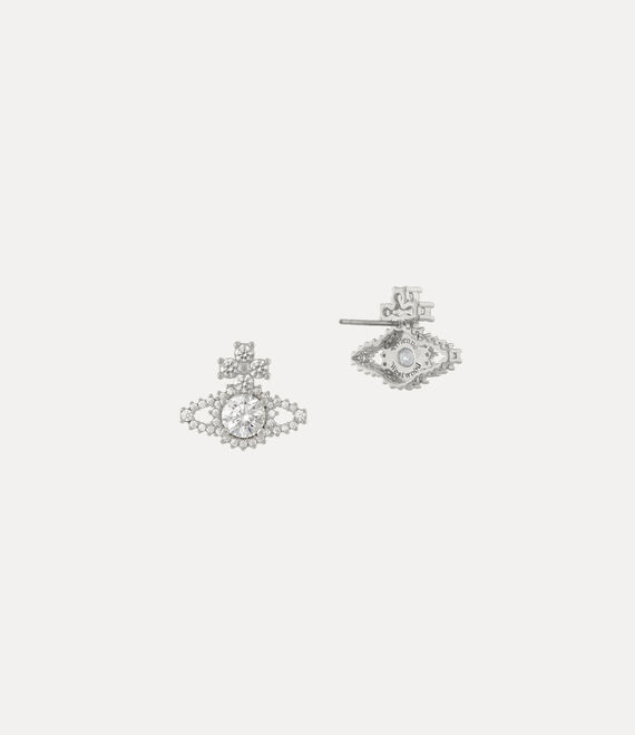 Vivienne Westwood Valentina Orb Earrings Platinum / White Cz | 745108HIC