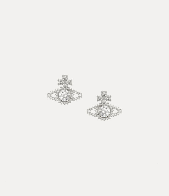 Vivienne Westwood Valentina Orb Earrings Platinum / White Cz | 745108HIC