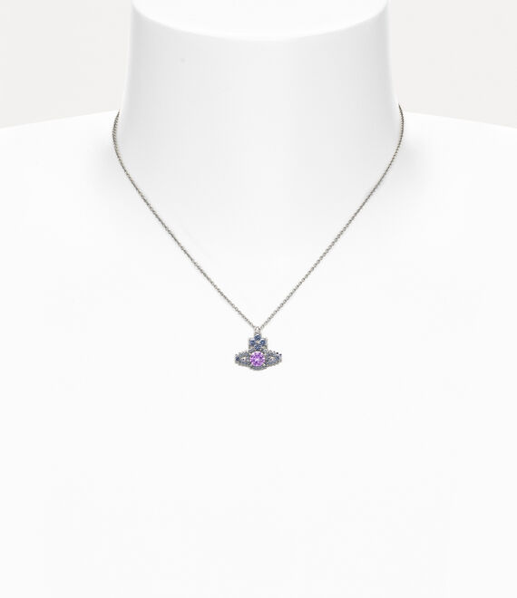 Vivienne Westwood Valentina Orb Pendant Necklace Platinum / Lavender, Blue Cz | 107236UKL