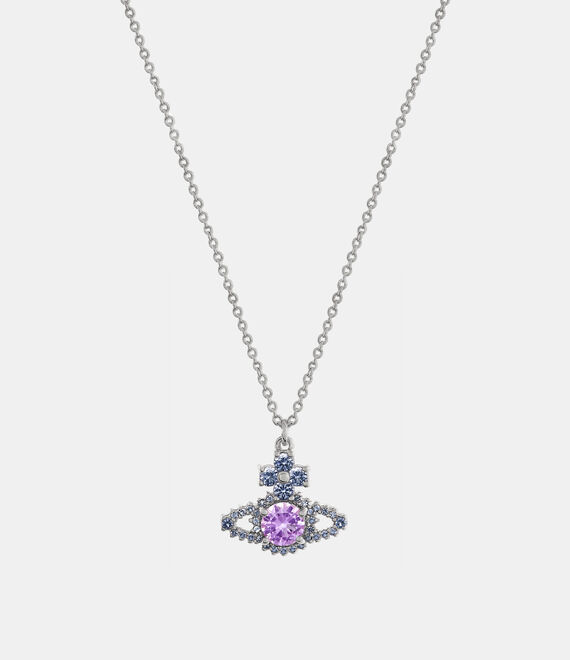 Vivienne Westwood Valentina Orb Pendant Necklace Platinum / Lavender, Blue Cz | 107236UKL