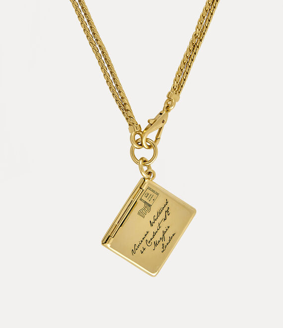 Vivienne Westwood Valentine's Envelope Necklace Gold / Black | 986734NFP