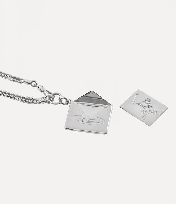 Vivienne Westwood Valentine's Envelope Necklace Platinum | 580173EIO