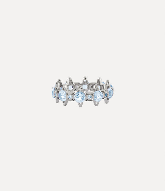 Vivienne Westwood Warwick Ring Platinum / Blue Nano Crystal (Cz) | 107382UYG