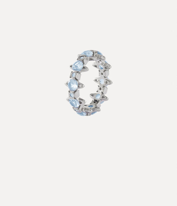 Vivienne Westwood Warwick Ring Platinum / Blue Nano Crystal (Cz) | 107382UYG