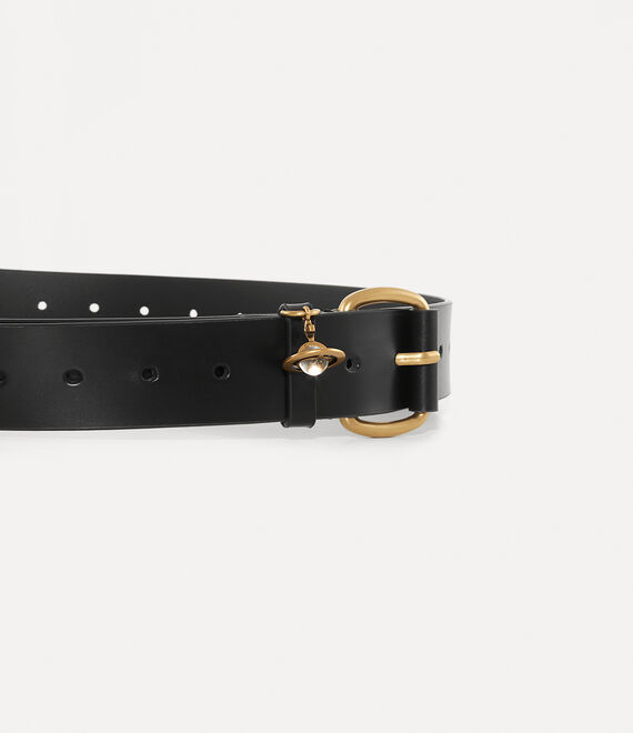 Vivienne Westwood Wide Alex Charm Belt Black | 857604NHR