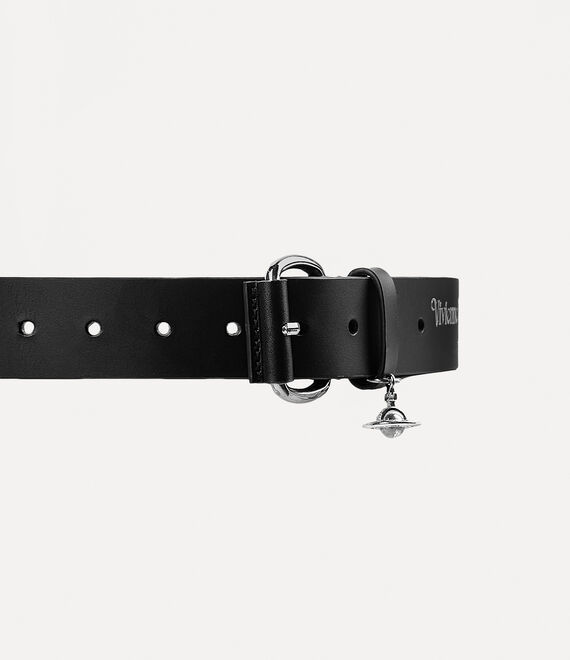 Vivienne Westwood Wide Alex Charm Belt Black - Silver Hw | 915386LMT