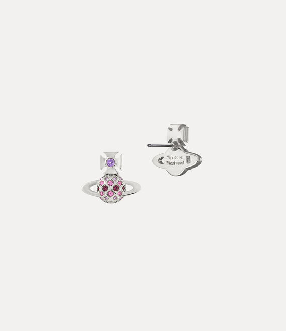 Vivienne Westwood Willa Bas Relief Earrings Platinum/Violet,Light Amethyst,Amethyst Crystal | 420169GAB