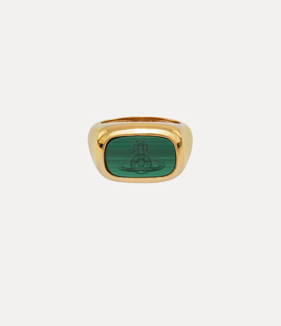 Vivienne Westwood York Ring Gold / Malachite Gemstone | 413056SWA